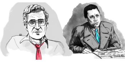 Camus and Chomsky wearing funny ties