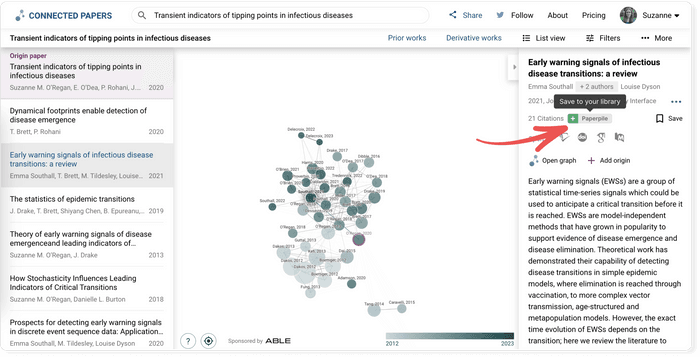 Paperpile's Connected Papers integration