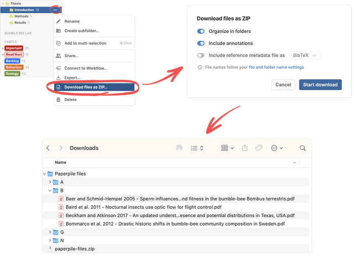 Download PDFs in bulk from your library.