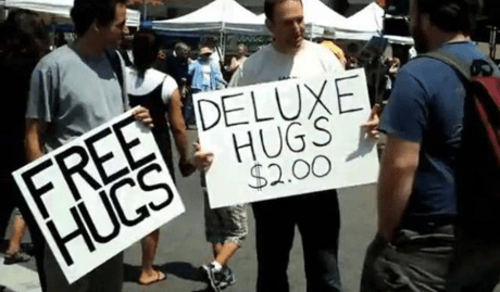 Free hugs and deluxe hugs