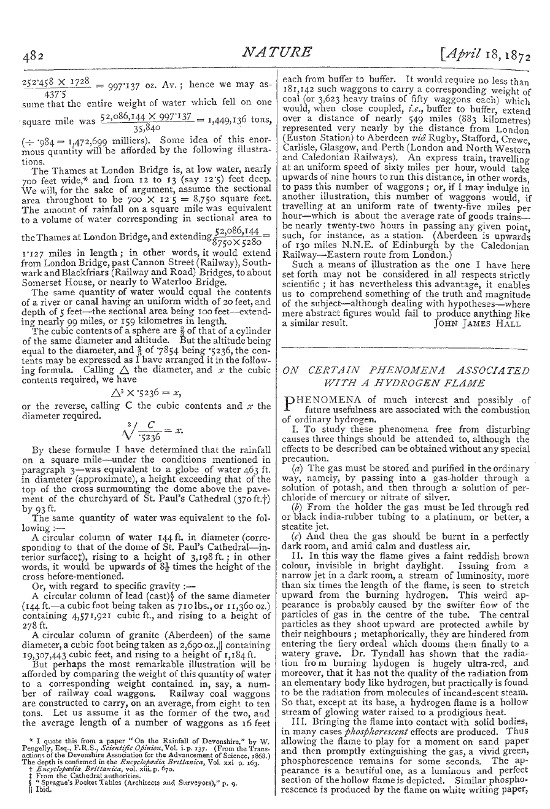 A Nature article from 1872