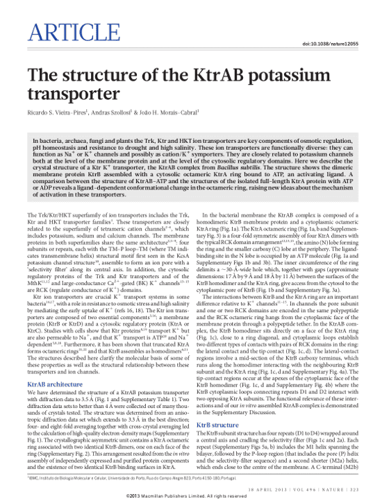 A Nature article from 2013