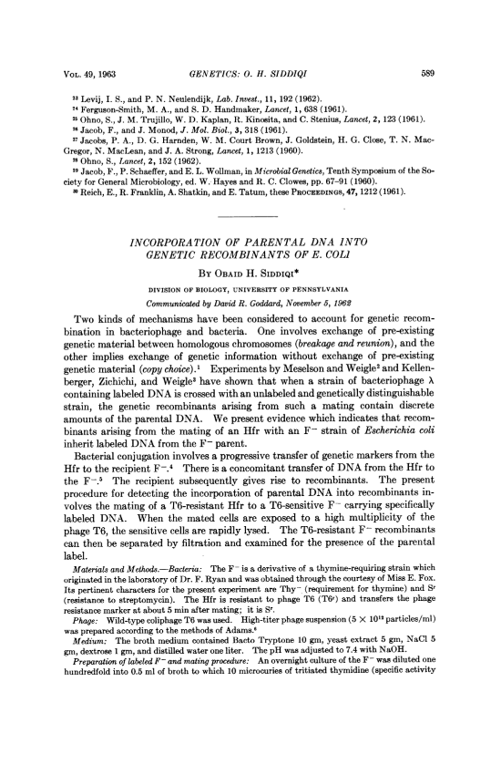 A PNAS article from 1966