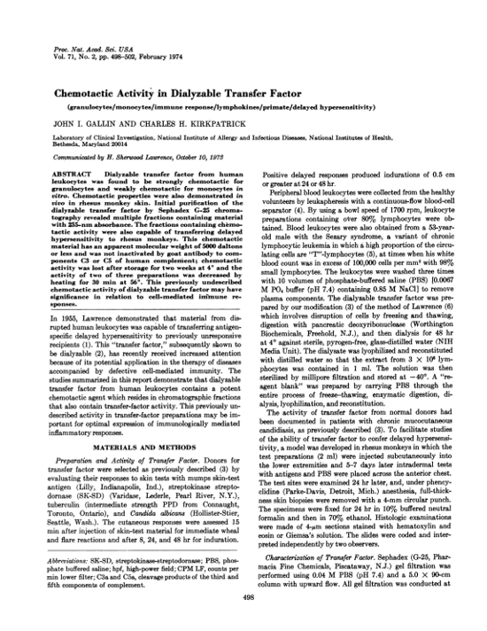 A PNAS article from 1974