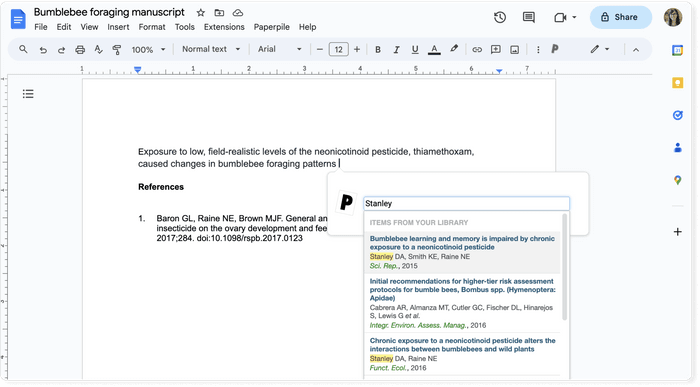 Create citations in Google Docs