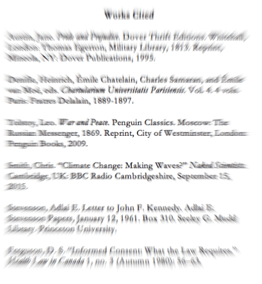 A Works Cited list