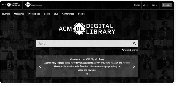 Search interface of the ACM Digital Library