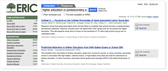 ERIC research database: complete tutorial - Paperpile