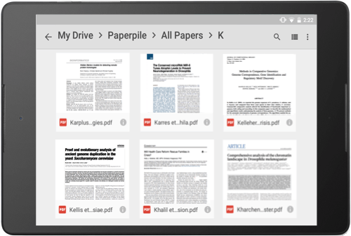 Research papers on Google Drive and Android
