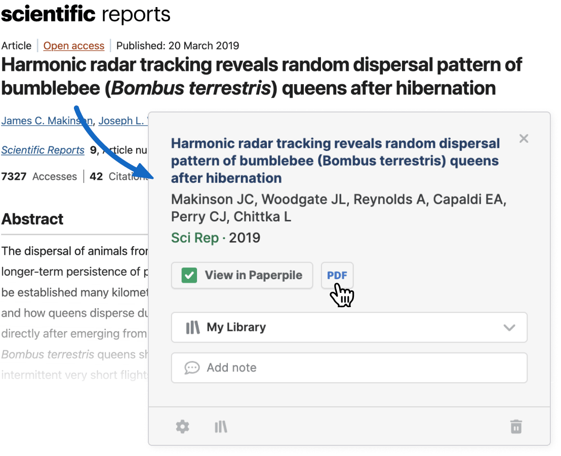 Get accurate metadata and the PDF automatically
