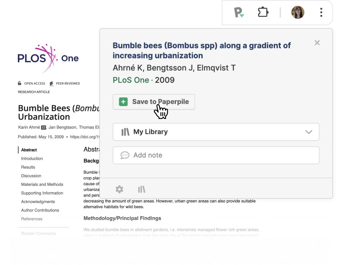 Save papers from anywhere with the browser extension