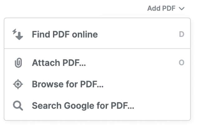 Find PDF online menu
