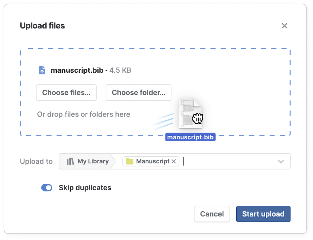Import your existing BibTeX library into Paperpile