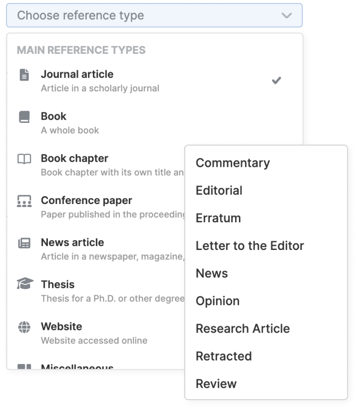Manage 30+ reference types