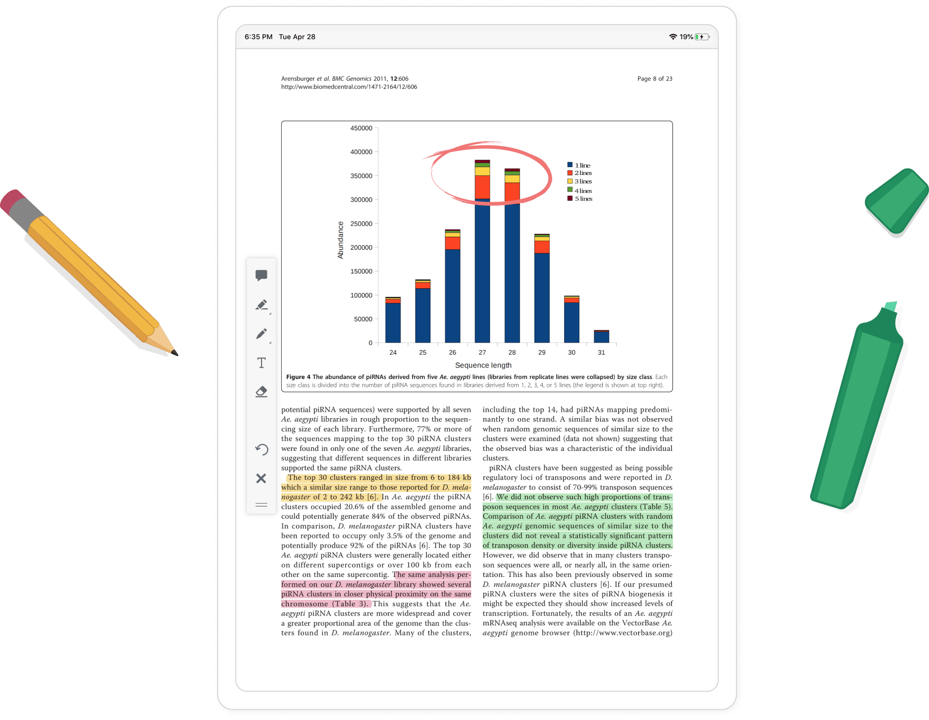 Annotate papers with highlights, notes, and Apple Pencil
