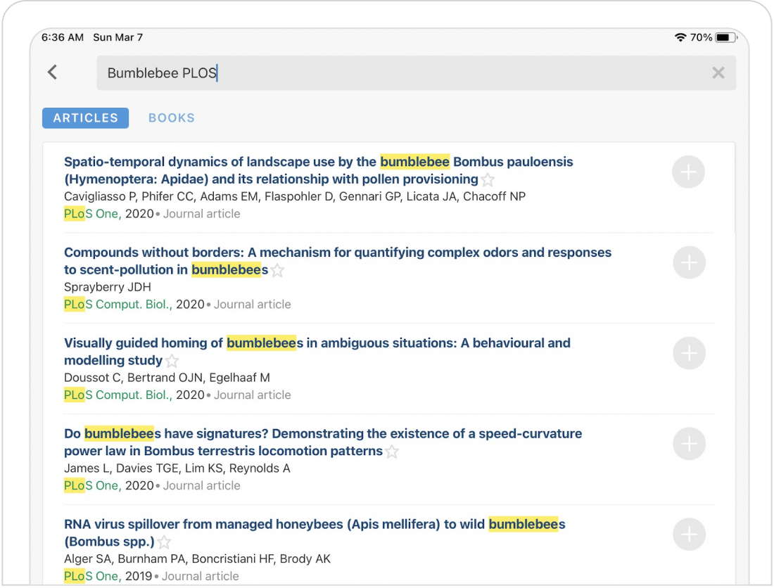 Search and add PDFs from the mobile app