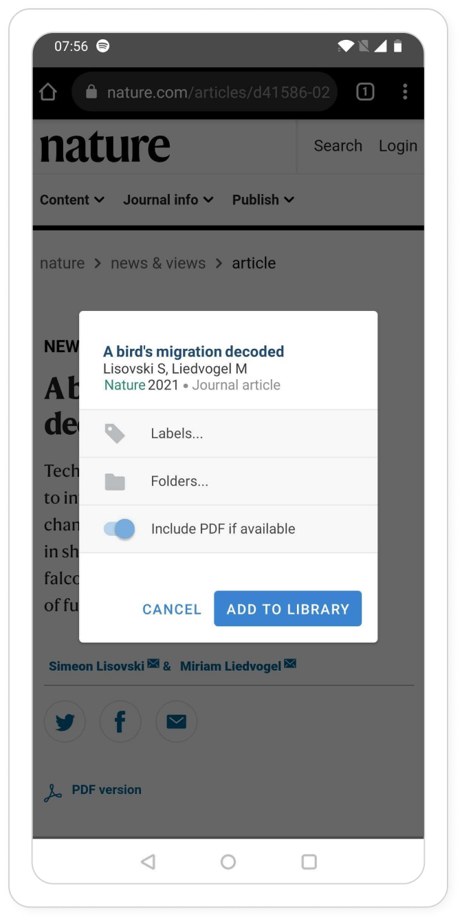 Organize papers with labels and folders