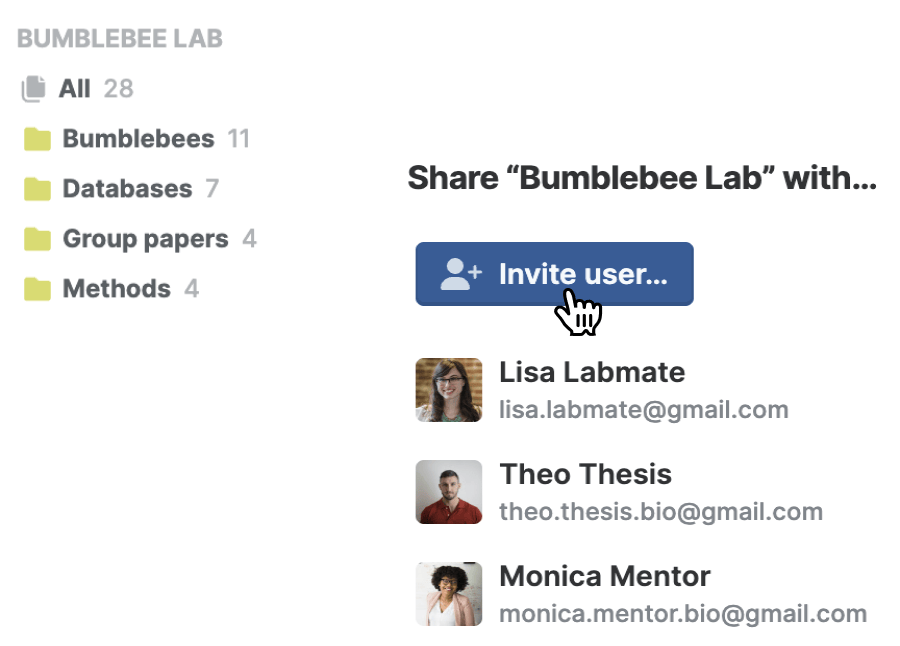 Invite collaborators to a shared library