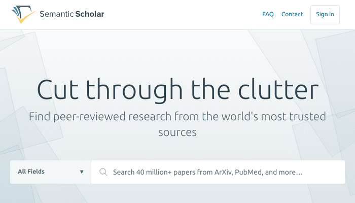 Semantic Scholarの検索インターフェース