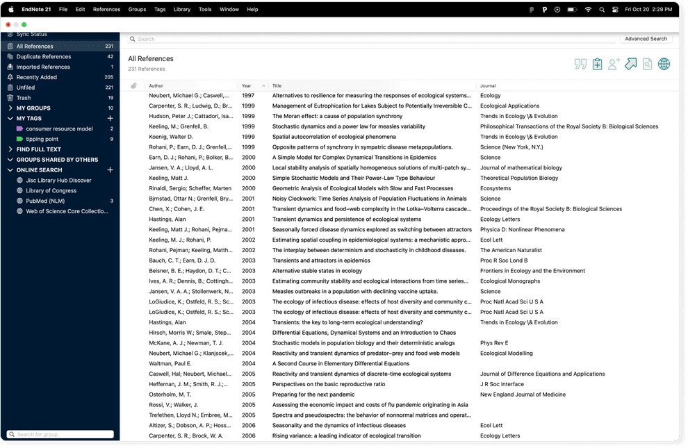 EndNote 21 library