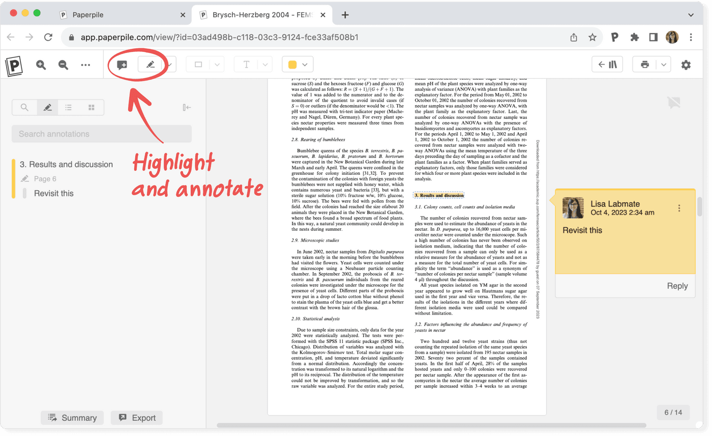 Highlight and annotate PDFs in Paperpile