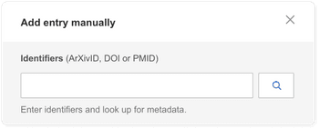 Mendeley add entry by indentifier feature