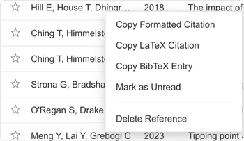 Mendeley's copy citation feature