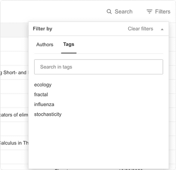 Mendeley filter by