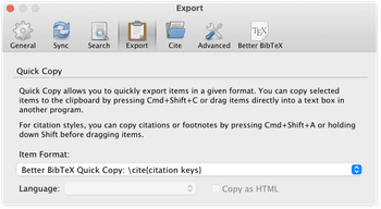 Zotero Quick Copy Better BibTeX options
